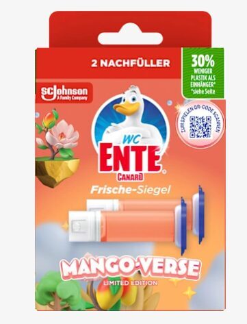 WC-Ente svaiguma zīmogi, uzpildīšanas komplekts, ar Mango Verse aromātu, 2 gb.